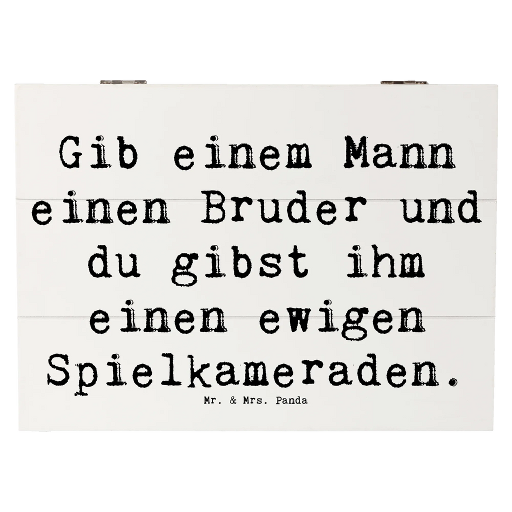 Holzkiste Spruch Bruder Spielkamerad Truhe, Aufbewahrungsbox, Erinnerungsbox, Geschenkbox, Geschenkdose, Schatzkiste, Erinnerungskiste, Dekokiste, Kiste, Holzkiste, Schatulle, XXL, Familie, Vatertag, Muttertag, Bruder, Schwester, Mama, Papa, Oma, Opa