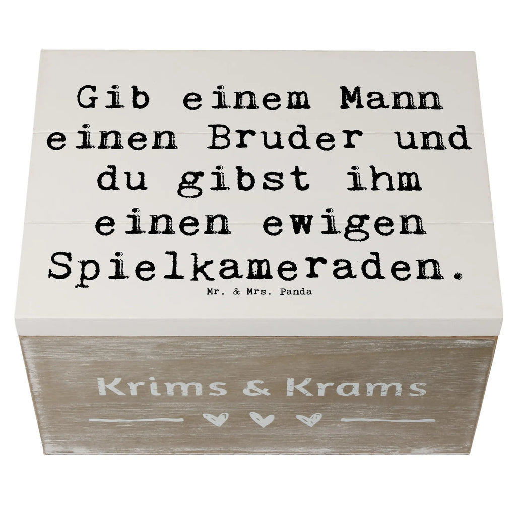 Holzkiste Spruch Bruder Spielkamerad Truhe, Aufbewahrungsbox, Erinnerungsbox, Geschenkbox, Geschenkdose, Schatzkiste, Erinnerungskiste, Dekokiste, Kiste, Holzkiste, Schatulle, XXL, Familie, Vatertag, Muttertag, Bruder, Schwester, Mama, Papa, Oma, Opa