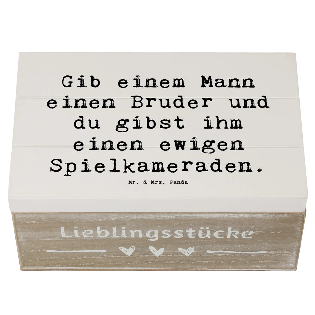 Holzkiste Spruch Bruder Spielkamerad Truhe, Aufbewahrungsbox, Erinnerungsbox, Geschenkbox, Geschenkdose, Schatzkiste, Erinnerungskiste, Dekokiste, Kiste, Holzkiste, Schatulle, XXL, Familie, Vatertag, Muttertag, Bruder, Schwester, Mama, Papa, Oma, Opa
