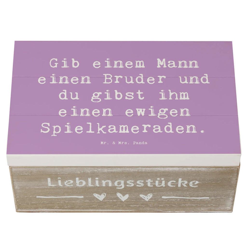 Holzkiste Spruch Bruder Spielkamerad Truhe, Aufbewahrungsbox, Erinnerungsbox, Geschenkbox, Geschenkdose, Schatzkiste, Erinnerungskiste, Dekokiste, Kiste, Holzkiste, Schatulle, XXL, Familie, Vatertag, Muttertag, Bruder, Schwester, Mama, Papa, Oma, Opa