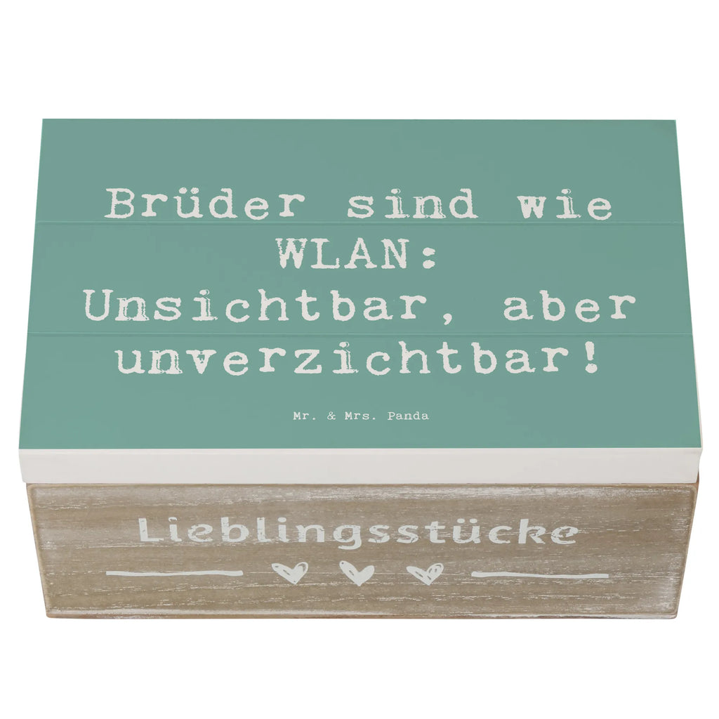 Wooden chest Saying Brüder sind wie WLAN: Unsichtbar, aber unverzichtbar! Schatzkiste, Geschenkdose, Erinnerungskiste, Kiste, Dekokiste, Holzkiste, Truhe, Erinnerungsbox, Schatulle, Aufbewahrungsbox, XXL, Geschenkbox, Familie, Vatertag, Muttertag, Bruder, Schwester, Mama, Papa, Oma, Opa