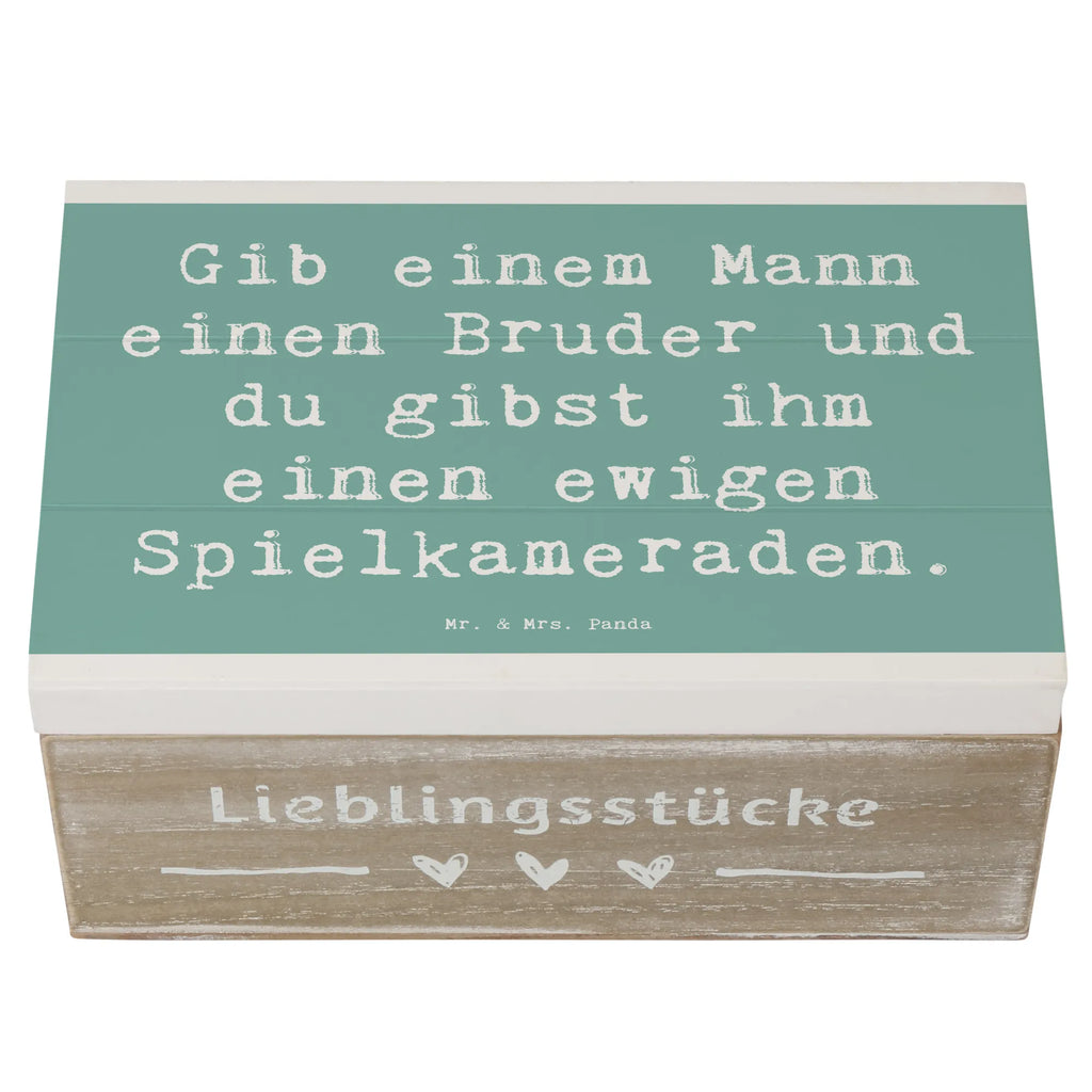 Holzkiste Spruch Bruder Spielkamerad Truhe, Aufbewahrungsbox, Erinnerungsbox, Geschenkbox, Geschenkdose, Schatzkiste, Erinnerungskiste, Dekokiste, Kiste, Holzkiste, Schatulle, XXL, Familie, Vatertag, Muttertag, Bruder, Schwester, Mama, Papa, Oma, Opa