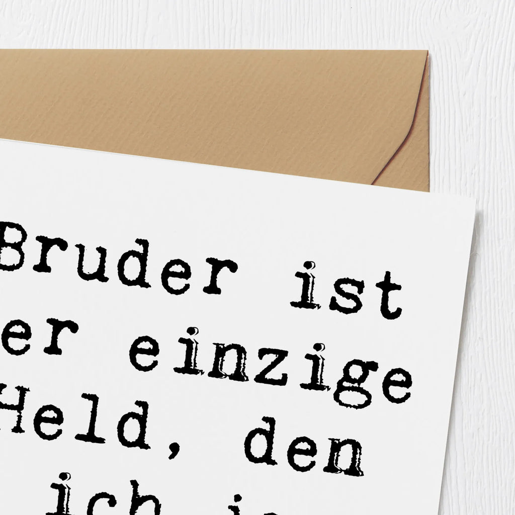 Deluxe Card Saying Bruder ist der einzige Held, den ich je brauchte. Karte, Klappkarte, Grußkarte, Einladungskarte, Geburtstagskarte, Glückwunschkarte, Hochwertige Klappkarte, Hochwertige Grußkarte, Hochzeitskarte, Familie, Vatertag, Muttertag, Bruder, Schwester, Mama, Papa, Oma, Opa