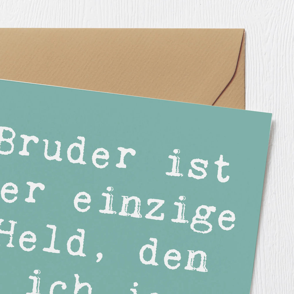 Deluxe Card Saying Bruder ist der einzige Held, den ich je brauchte. Karte, Klappkarte, Grußkarte, Einladungskarte, Geburtstagskarte, Glückwunschkarte, Hochwertige Klappkarte, Hochwertige Grußkarte, Hochzeitskarte, Familie, Vatertag, Muttertag, Bruder, Schwester, Mama, Papa, Oma, Opa