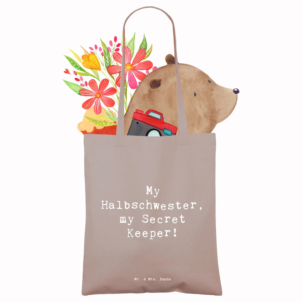 Tote bag Saying My Halbschwester, my Secret Keeper! Beuteltasche, Beutel, Einkaufstasche, Jutebeutel, Stoffbeutel, Tasche, Shopper, Umhängetasche, Strandtasche, Schultertasche, Stofftasche, Tragetasche, Badetasche, Jutetasche, Einkaufstüte, Laptoptasche, Familie, Vatertag, Muttertag, Bruder, Schwester, Mama, Papa, Oma, Opa