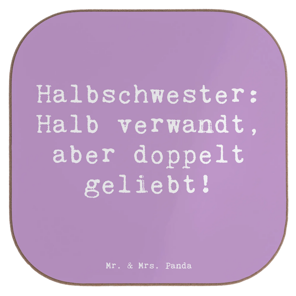 Square coaster Saying Halbschwester: Halb verwandt, aber doppelt geliebt! Glasuntersetzer, Untersetzer Design, Untersetzer Gläser, Untersetzer für Gläser, Untersetzer aus Holz, Korkuntersetzer, Untersetzer, Bierdeckel, Holzuntersetzer, Getränkeuntersetzer, Untersetzer Holz, Tassen Untersetzer, Familie, Vatertag, Muttertag, Bruder, Schwester, Mama, Papa, Oma, Opa