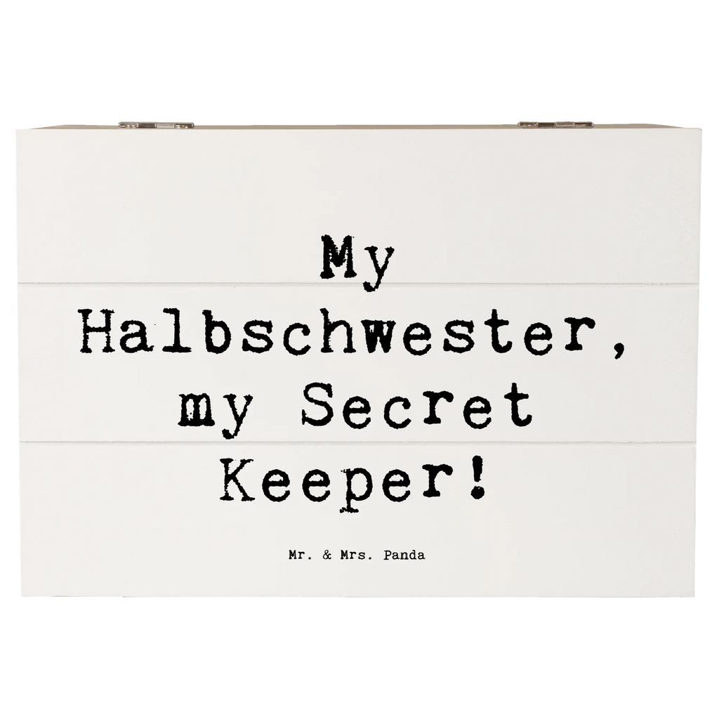 Wooden chest Saying My Halbschwester, my Secret Keeper! Geschenkdose, Erinnerungsbox, XXL, Aufbewahrungsbox, Dekokiste, Truhe, Geschenkbox, Holzkiste, Kiste, Erinnerungskiste, Schatzkiste, Schatulle, Familie, Vatertag, Muttertag, Bruder, Schwester, Mama, Papa, Oma, Opa