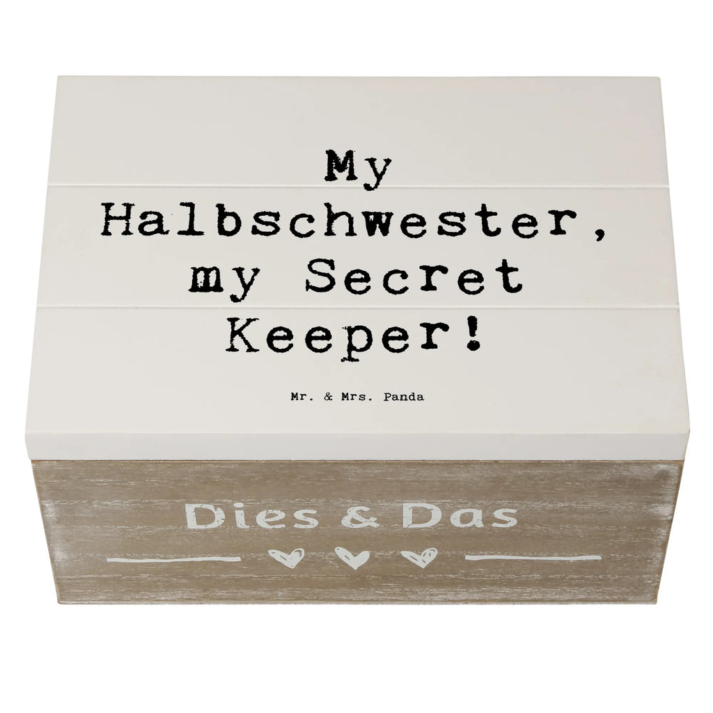 Wooden chest Saying My Halbschwester, my Secret Keeper! Geschenkdose, Erinnerungsbox, XXL, Aufbewahrungsbox, Dekokiste, Truhe, Geschenkbox, Holzkiste, Kiste, Erinnerungskiste, Schatzkiste, Schatulle, Familie, Vatertag, Muttertag, Bruder, Schwester, Mama, Papa, Oma, Opa