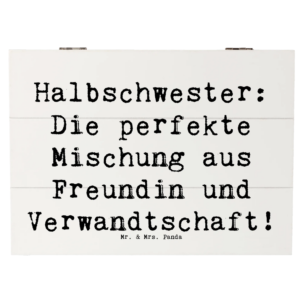 Wooden chest Saying Halbschwester: Die perfekte Mischung aus Freundin und Verwandtschaft! Aufbewahrungsbox, Erinnerungskiste, Schatzkiste, Erinnerungsbox, Schatulle, Kiste, Truhe, XXL, Dekokiste, Holzkiste, Geschenkdose, Geschenkbox, Familie, Vatertag, Muttertag, Bruder, Schwester, Mama, Papa, Oma, Opa