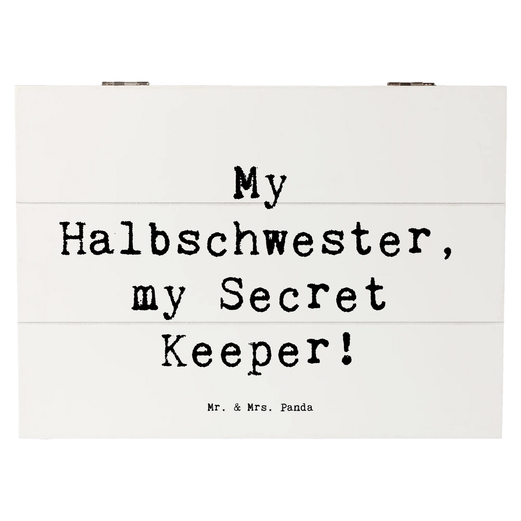 Wooden chest Saying My Halbschwester, my Secret Keeper! Geschenkdose, Erinnerungsbox, XXL, Aufbewahrungsbox, Dekokiste, Truhe, Geschenkbox, Holzkiste, Kiste, Erinnerungskiste, Schatzkiste, Schatulle, Familie, Vatertag, Muttertag, Bruder, Schwester, Mama, Papa, Oma, Opa