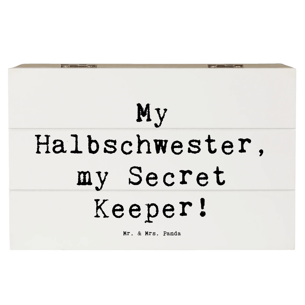 Wooden chest Saying My Halbschwester, my Secret Keeper! Geschenkdose, Erinnerungsbox, XXL, Aufbewahrungsbox, Dekokiste, Truhe, Geschenkbox, Holzkiste, Kiste, Erinnerungskiste, Schatzkiste, Schatulle, Familie, Vatertag, Muttertag, Bruder, Schwester, Mama, Papa, Oma, Opa