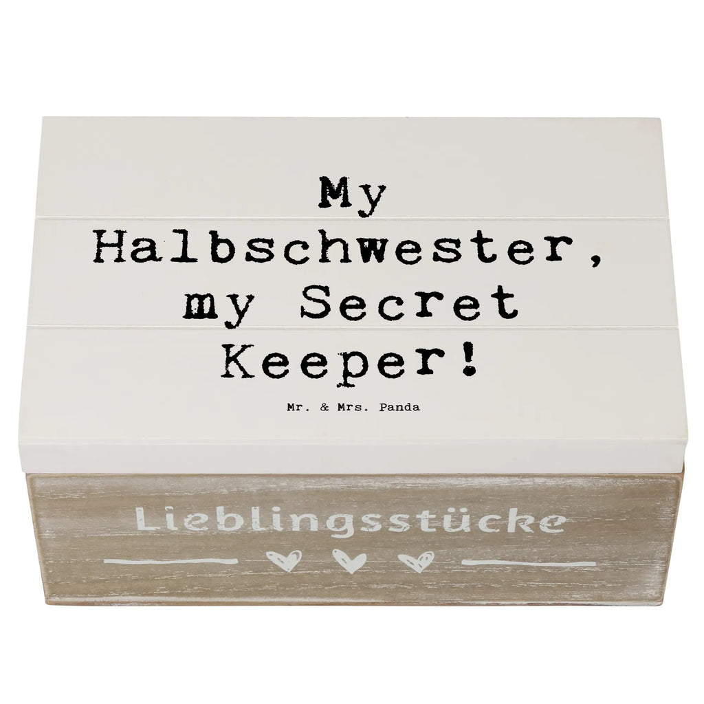 Wooden chest Saying My Halbschwester, my Secret Keeper! Geschenkdose, Erinnerungsbox, XXL, Aufbewahrungsbox, Dekokiste, Truhe, Geschenkbox, Holzkiste, Kiste, Erinnerungskiste, Schatzkiste, Schatulle, Familie, Vatertag, Muttertag, Bruder, Schwester, Mama, Papa, Oma, Opa
