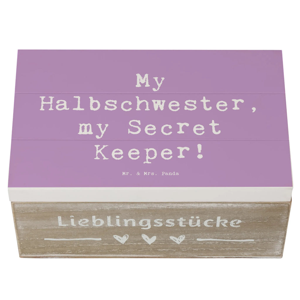 Wooden chest Saying My Halbschwester, my Secret Keeper! Geschenkdose, Erinnerungsbox, XXL, Aufbewahrungsbox, Dekokiste, Truhe, Geschenkbox, Holzkiste, Kiste, Erinnerungskiste, Schatzkiste, Schatulle, Familie, Vatertag, Muttertag, Bruder, Schwester, Mama, Papa, Oma, Opa