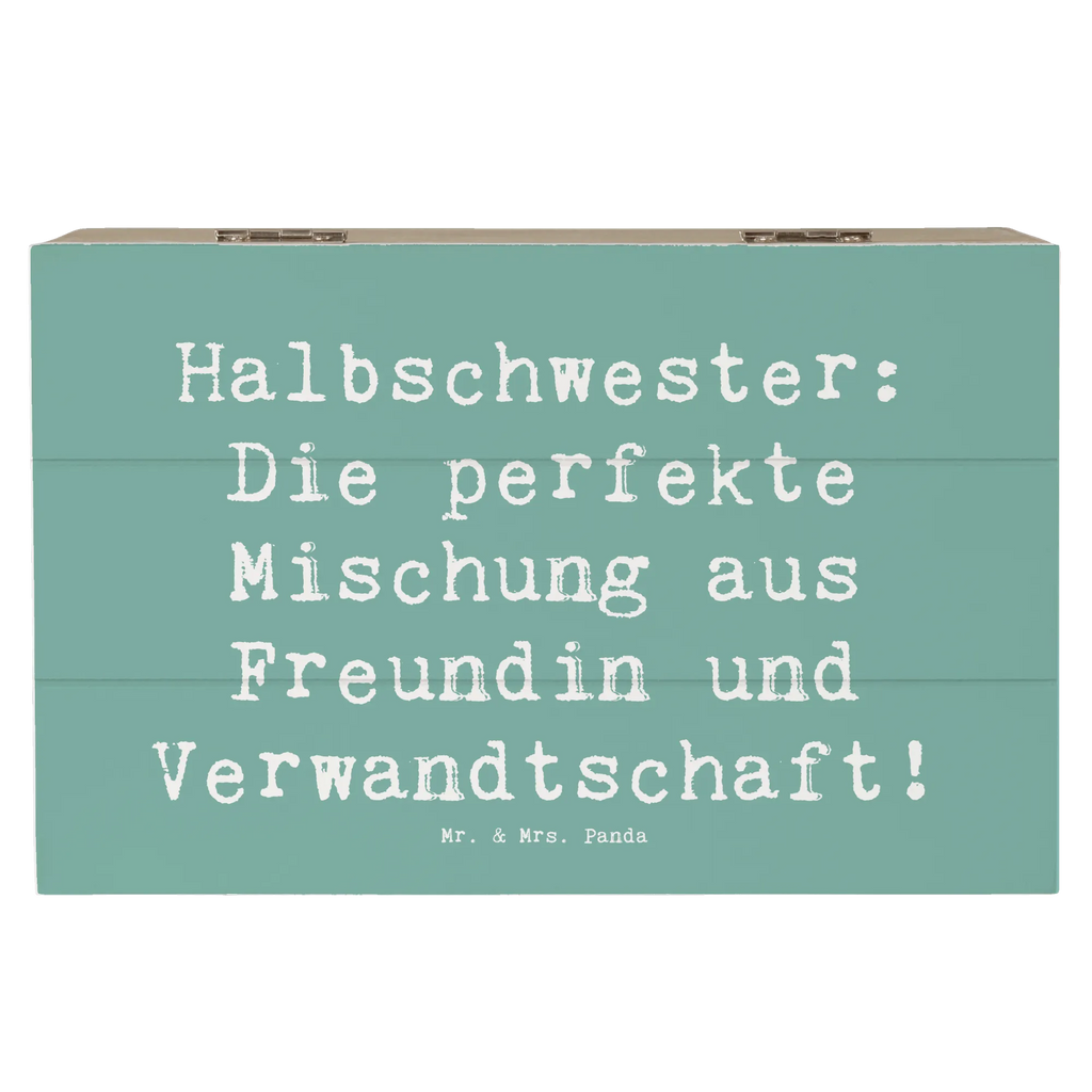 Wooden chest Saying Halbschwester: Die perfekte Mischung aus Freundin und Verwandtschaft! Aufbewahrungsbox, Erinnerungskiste, Schatzkiste, Erinnerungsbox, Schatulle, Kiste, Truhe, XXL, Dekokiste, Holzkiste, Geschenkdose, Geschenkbox, Familie, Vatertag, Muttertag, Bruder, Schwester, Mama, Papa, Oma, Opa