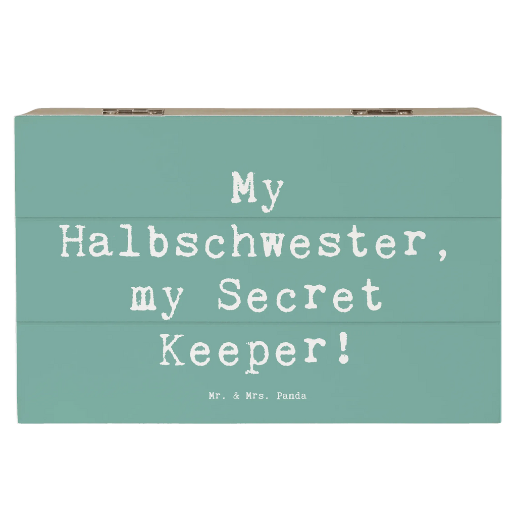 Wooden chest Saying My Halbschwester, my Secret Keeper! Geschenkdose, Erinnerungsbox, XXL, Aufbewahrungsbox, Dekokiste, Truhe, Geschenkbox, Holzkiste, Kiste, Erinnerungskiste, Schatzkiste, Schatulle, Familie, Vatertag, Muttertag, Bruder, Schwester, Mama, Papa, Oma, Opa