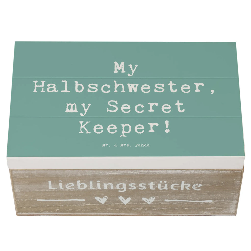 Wooden chest Saying My Halbschwester, my Secret Keeper! Geschenkdose, Erinnerungsbox, XXL, Aufbewahrungsbox, Dekokiste, Truhe, Geschenkbox, Holzkiste, Kiste, Erinnerungskiste, Schatzkiste, Schatulle, Familie, Vatertag, Muttertag, Bruder, Schwester, Mama, Papa, Oma, Opa