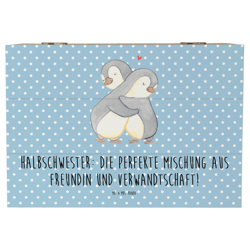 Holzkiste Halbschwester Glück Aufbewahrungsbox, Holzkiste, Geschenkbox, Schatzkiste, Erinnerungsbox, Dekokiste, Erinnerungskiste, XXL, Kiste, Truhe, Schatulle, Geschenkdose, Familie, Vatertag, Muttertag, Bruder, Schwester, Mama, Papa, Oma, Opa