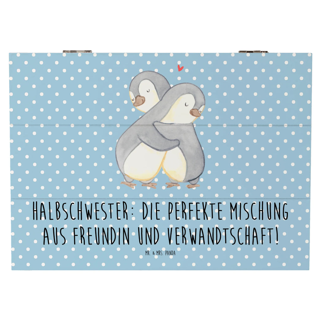 Holzkiste Halbschwester Glück Aufbewahrungsbox, Holzkiste, Geschenkbox, Schatzkiste, Erinnerungsbox, Dekokiste, Erinnerungskiste, XXL, Kiste, Truhe, Schatulle, Geschenkdose, Familie, Vatertag, Muttertag, Bruder, Schwester, Mama, Papa, Oma, Opa