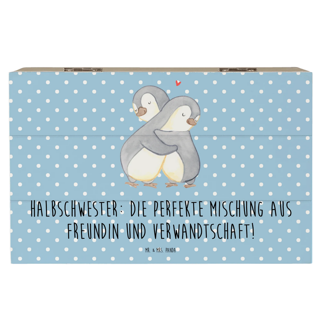 Holzkiste Halbschwester Glück Aufbewahrungsbox, Holzkiste, Geschenkbox, Schatzkiste, Erinnerungsbox, Dekokiste, Erinnerungskiste, XXL, Kiste, Truhe, Schatulle, Geschenkdose, Familie, Vatertag, Muttertag, Bruder, Schwester, Mama, Papa, Oma, Opa