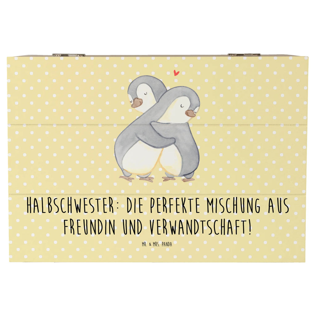 Holzkiste Halbschwester Glück Aufbewahrungsbox, Holzkiste, Geschenkbox, Schatzkiste, Erinnerungsbox, Dekokiste, Erinnerungskiste, XXL, Kiste, Truhe, Schatulle, Geschenkdose, Familie, Vatertag, Muttertag, Bruder, Schwester, Mama, Papa, Oma, Opa