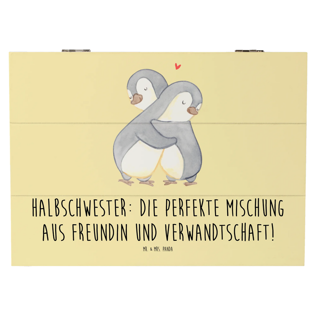 Holzkiste Halbschwester Glück Aufbewahrungsbox, Holzkiste, Geschenkbox, Schatzkiste, Erinnerungsbox, Dekokiste, Erinnerungskiste, XXL, Kiste, Truhe, Schatulle, Geschenkdose, Familie, Vatertag, Muttertag, Bruder, Schwester, Mama, Papa, Oma, Opa