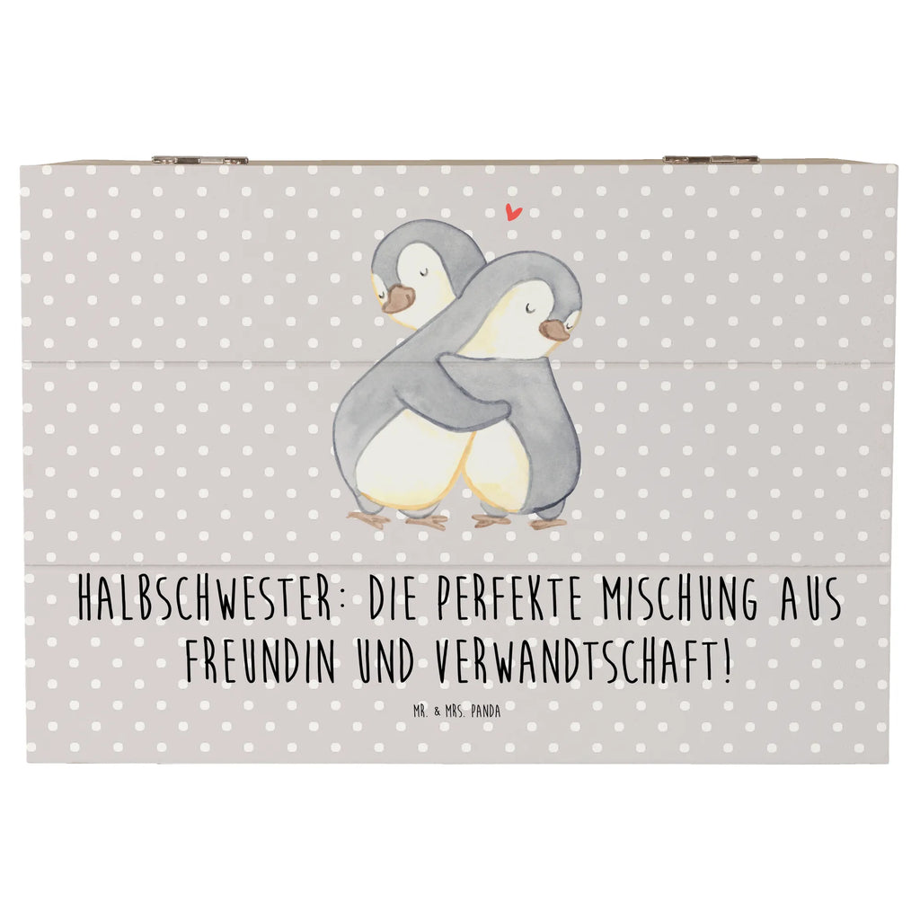 Holzkiste Halbschwester Glück Aufbewahrungsbox, Holzkiste, Geschenkbox, Schatzkiste, Erinnerungsbox, Dekokiste, Erinnerungskiste, XXL, Kiste, Truhe, Schatulle, Geschenkdose, Familie, Vatertag, Muttertag, Bruder, Schwester, Mama, Papa, Oma, Opa