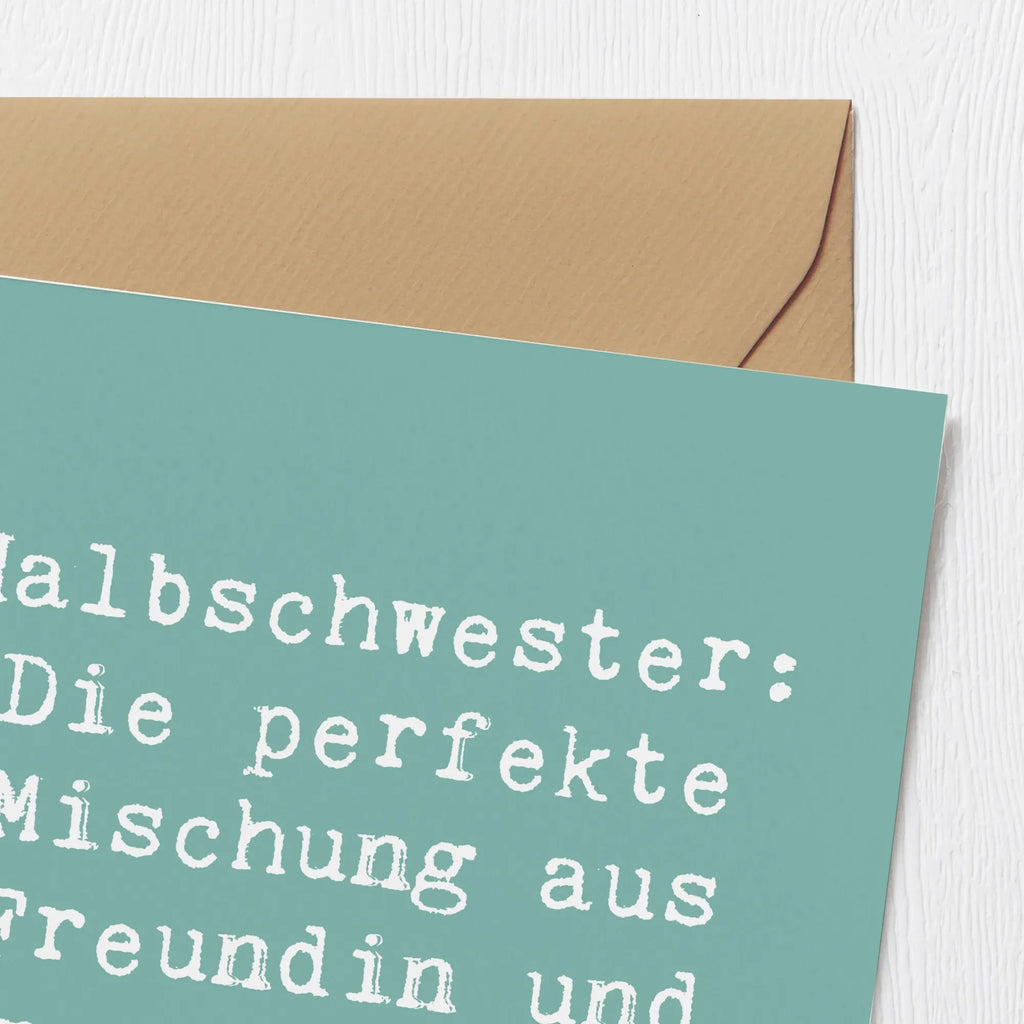 Deluxe Karte Spruch Halbschwester Glück Hochwertige Grußkarte, Geburtstagskarte, Grußkarte, Einladungskarte, Hochwertige Klappkarte, Klappkarte, Karte, Glückwunschkarte, Hochzeitskarte, Familie, Vatertag, Muttertag, Bruder, Schwester, Mama, Papa, Oma, Opa