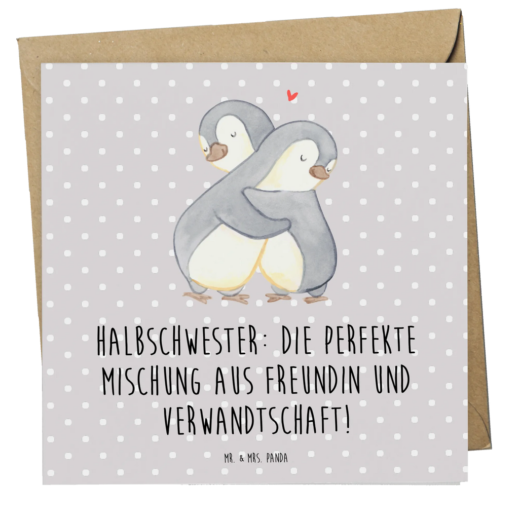 Deluxe Karte Halbschwester Glück Karte, Grußkarte, Hochzeitskarte, Hochwertige Klappkarte, Einladungskarte, Glückwunschkarte, Hochwertige Grußkarte, Geburtstagskarte, Klappkarte, Familie, Vatertag, Muttertag, Bruder, Schwester, Mama, Papa, Oma, Opa