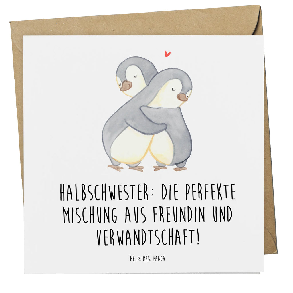 Deluxe Karte Halbschwester Glück Karte, Grußkarte, Hochzeitskarte, Hochwertige Klappkarte, Einladungskarte, Glückwunschkarte, Hochwertige Grußkarte, Geburtstagskarte, Klappkarte, Familie, Vatertag, Muttertag, Bruder, Schwester, Mama, Papa, Oma, Opa