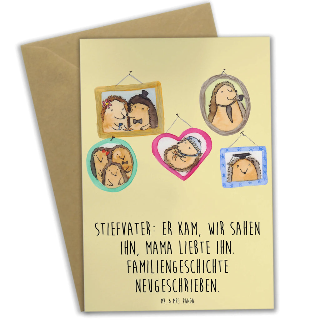Greetings card Stiefvater: Er kam, wir sahen ihn, Mama liebte ihn. Familiengeschichte neugeschrieben. Grußkarte, Glückwunschkarte, Hochzeitskarte, Geburtstagskarte, Karte, Ansichtskarten, Klappkarte, Einladungskarte, Familie, Vatertag, Muttertag, Bruder, Schwester, Mama, Papa, Oma, Opa
