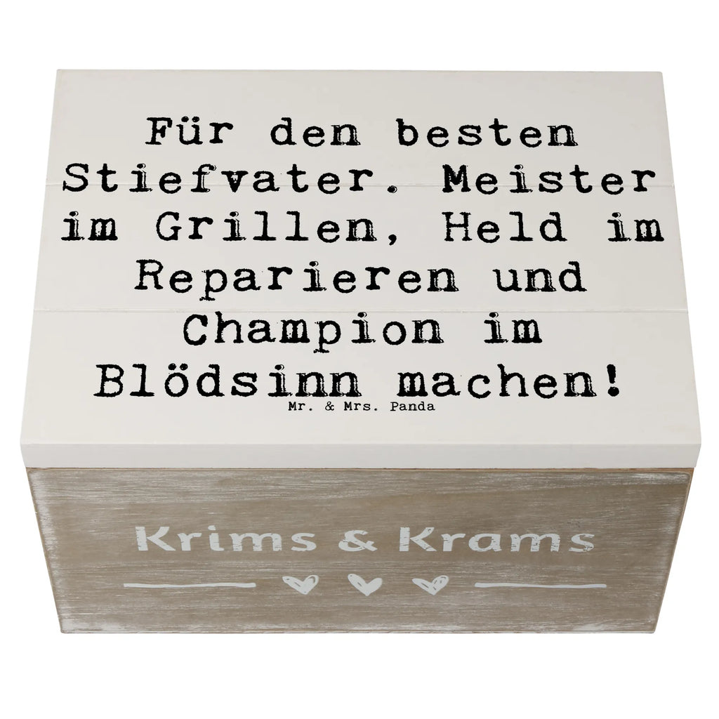 Holzkiste Spruch Bester Stiefvater Schatulle, Aufbewahrungsbox, Geschenkbox, Dekokiste, Geschenkdose, Kiste, Truhe, XXL, Holzkiste, Erinnerungskiste, Schatzkiste, Erinnerungsbox, Familie, Vatertag, Muttertag, Bruder, Schwester, Mama, Papa, Oma, Opa