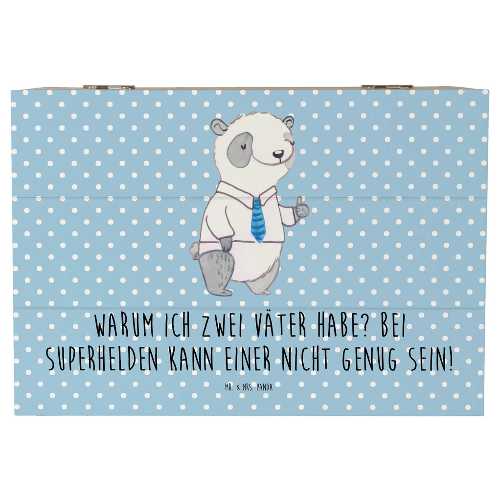 Wooden chest Warum ich zwei Väter habe? Bei Superhelden kann einer nicht genug sein! Holzkiste, Schatzkiste, Erinnerungskiste, Erinnerungsbox, Schatulle, Geschenkbox, Geschenkdose, Truhe, XXL, Dekokiste, Aufbewahrungsbox, Kiste, Familie, Vatertag, Muttertag, Bruder, Schwester, Mama, Papa, Oma, Opa