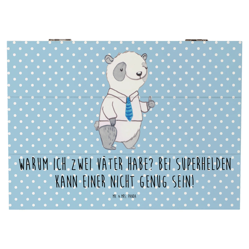 Wooden chest Warum ich zwei Väter habe? Bei Superhelden kann einer nicht genug sein! Holzkiste, Schatzkiste, Erinnerungskiste, Erinnerungsbox, Schatulle, Geschenkbox, Geschenkdose, Truhe, XXL, Dekokiste, Aufbewahrungsbox, Kiste, Familie, Vatertag, Muttertag, Bruder, Schwester, Mama, Papa, Oma, Opa