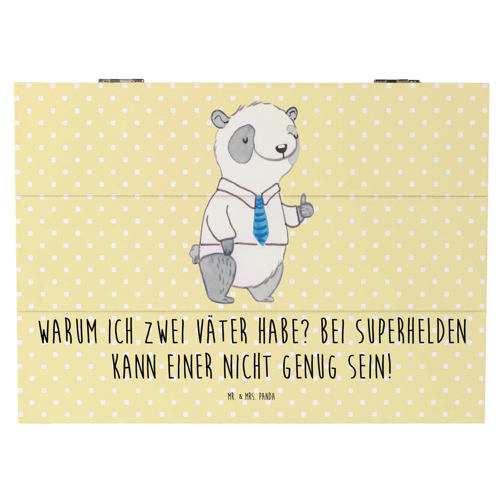 Wooden chest Warum ich zwei Väter habe? Bei Superhelden kann einer nicht genug sein! Holzkiste, Schatzkiste, Erinnerungskiste, Erinnerungsbox, Schatulle, Geschenkbox, Geschenkdose, Truhe, XXL, Dekokiste, Aufbewahrungsbox, Kiste, Familie, Vatertag, Muttertag, Bruder, Schwester, Mama, Papa, Oma, Opa