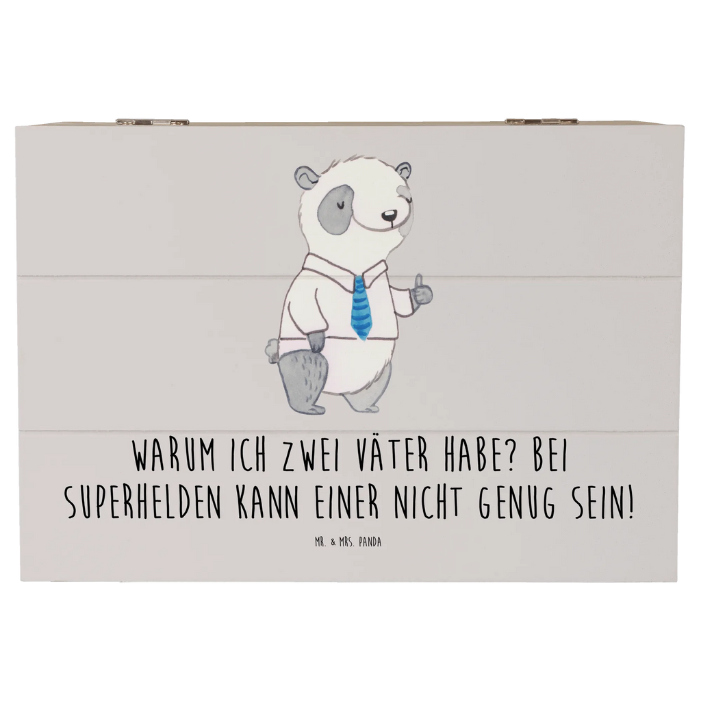 Wooden chest Warum ich zwei Väter habe? Bei Superhelden kann einer nicht genug sein! Holzkiste, Schatzkiste, Erinnerungskiste, Erinnerungsbox, Schatulle, Geschenkbox, Geschenkdose, Truhe, XXL, Dekokiste, Aufbewahrungsbox, Kiste, Familie, Vatertag, Muttertag, Bruder, Schwester, Mama, Papa, Oma, Opa