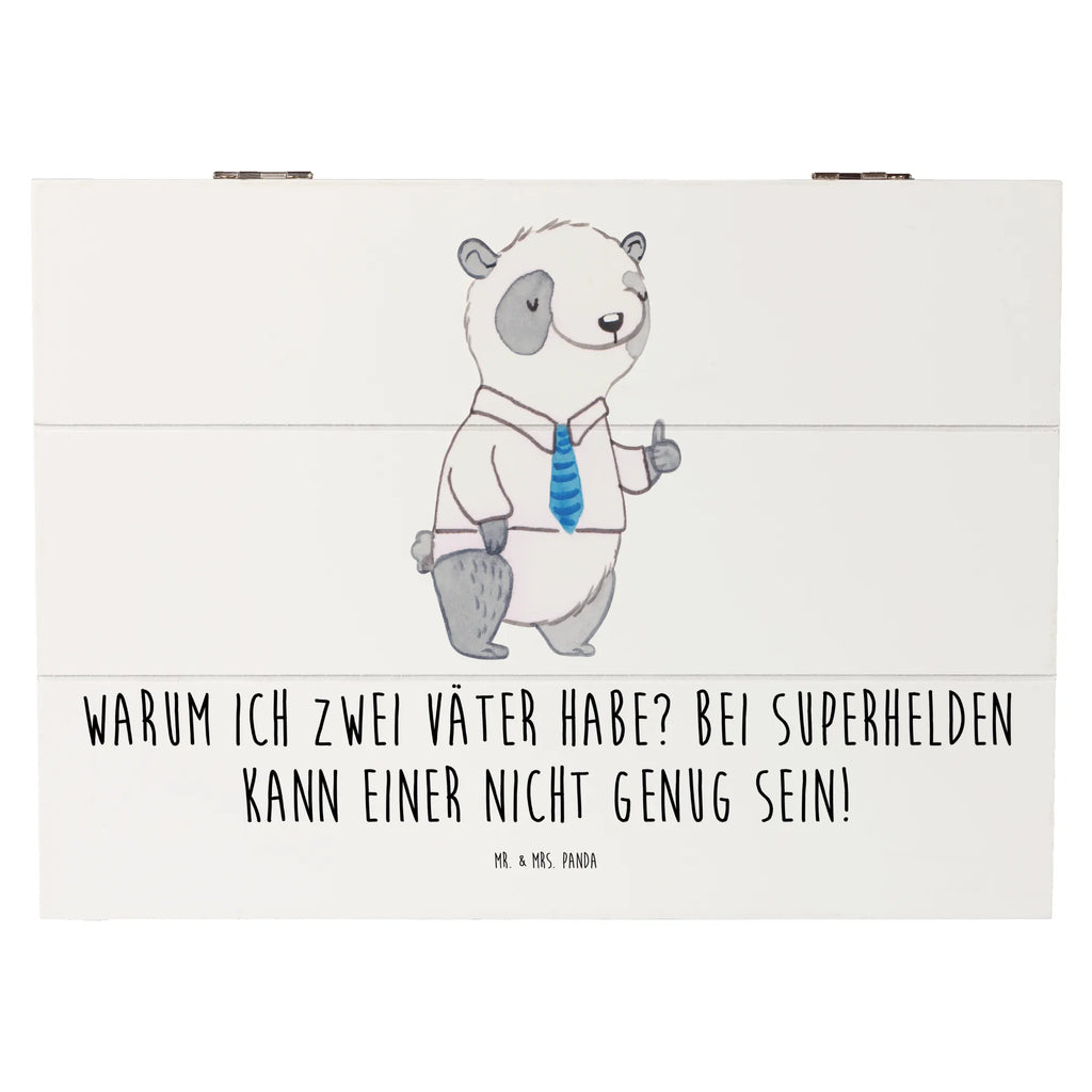 Wooden chest Warum ich zwei Väter habe? Bei Superhelden kann einer nicht genug sein! Holzkiste, Schatzkiste, Erinnerungskiste, Erinnerungsbox, Schatulle, Geschenkbox, Geschenkdose, Truhe, XXL, Dekokiste, Aufbewahrungsbox, Kiste, Familie, Vatertag, Muttertag, Bruder, Schwester, Mama, Papa, Oma, Opa