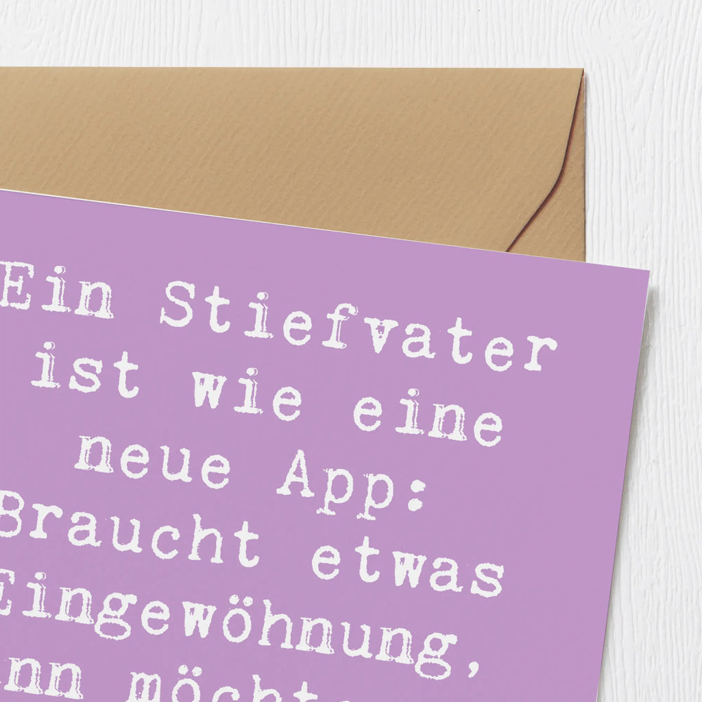 Deluxe Card Saying Ein Stiefvater ist wie eine neue App: Braucht etwas Eingewöhnung, dann möchte man ihn nicht mehr missen. Karte, Hochwertige Grußkarte, Einladungskarte, Glückwunschkarte, Hochwertige Klappkarte, Klappkarte, Geburtstagskarte, Grußkarte, Hochzeitskarte, Familie, Vatertag, Muttertag, Bruder, Schwester, Mama, Papa, Oma, Opa