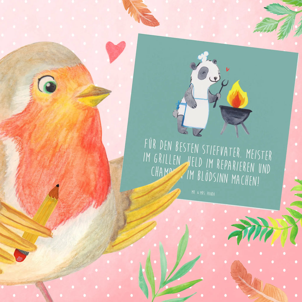 Deluxe Karte Bester Stiefvater Karte, Geburtstagskarte, Einladungskarte, Hochzeitskarte, Glückwunschkarte, Klappkarte, Hochwertige Grußkarte, Grußkarte, Hochwertige Klappkarte, Familie, Vatertag, Muttertag, Bruder, Schwester, Mama, Papa, Oma, Opa