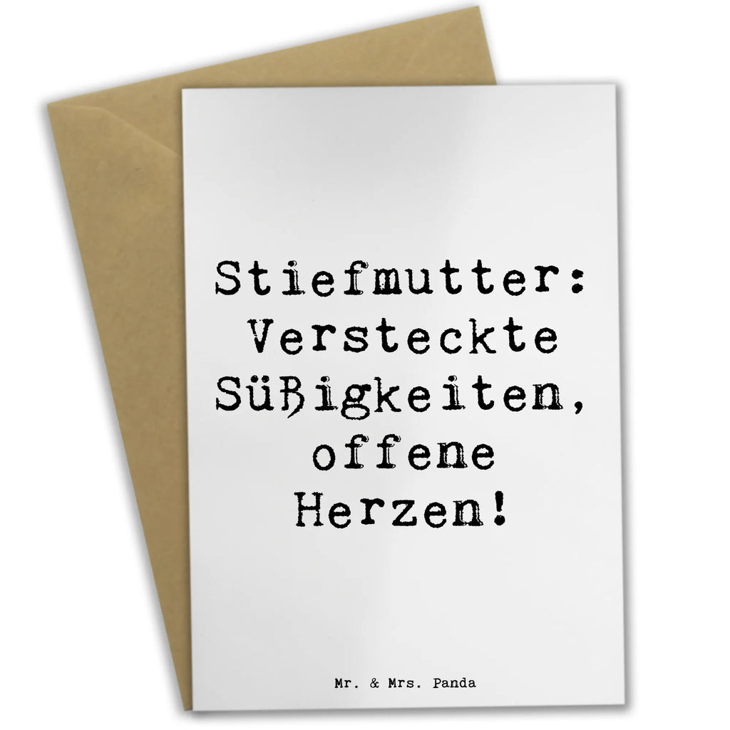 Greetings card Saying Stiefmutter: Versteckte Süßigkeiten, offene Herzen! Klappkarte, Glückwunschkarte, Grußkarte, Geburtstagskarte, Ansichtskarten, Einladungskarte, Hochzeitskarte, Karte, Familie, Vatertag, Muttertag, Bruder, Schwester, Mama, Papa, Oma, Opa