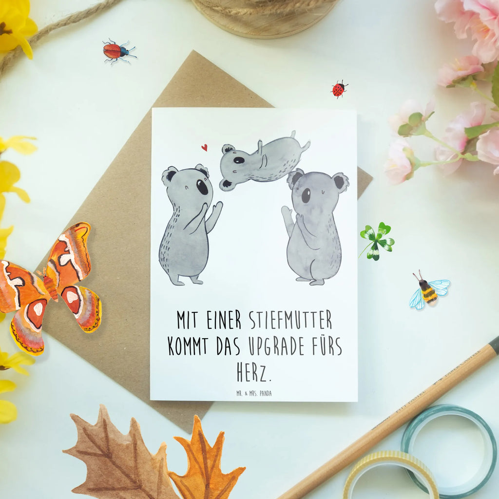 Greetings card Mit einer Stiefmutter kommt das Upgrade fürs Herz. Einladungskarte, Geburtstagskarte, Karte, Hochzeitskarte, Ansichtskarten, Glückwunschkarte, Grußkarte, Klappkarte, Familie, Vatertag, Muttertag, Bruder, Schwester, Mama, Papa, Oma, Opa