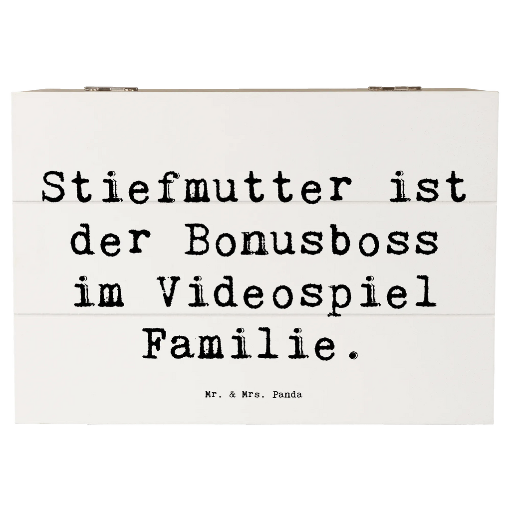 Holzkiste Spruch Stiefmutter Bonusboss Geschenkbox, XXL, Erinnerungsbox, Schatulle, Schatzkiste, Erinnerungskiste, Aufbewahrungsbox, Dekokiste, Kiste, Holzkiste, Truhe, Geschenkdose, Familie, Vatertag, Muttertag, Bruder, Schwester, Mama, Papa, Oma, Opa