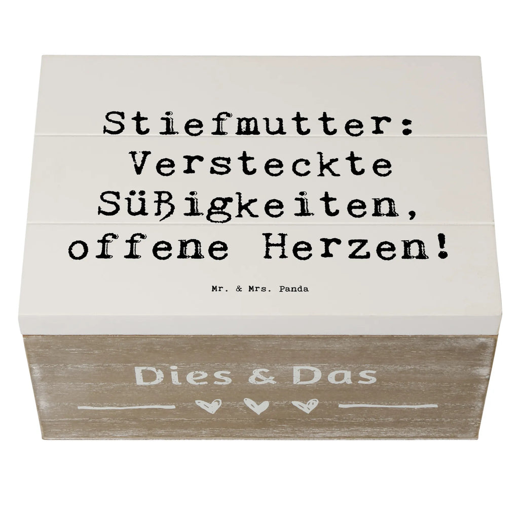 Wooden chest Saying Stiefmutter: Versteckte Süßigkeiten, offene Herzen! Kiste, Erinnerungsbox, Aufbewahrungsbox, Truhe, Schatzkiste, Erinnerungskiste, Dekokiste, Geschenkdose, XXL, Schatulle, Geschenkbox, Holzkiste, Familie, Vatertag, Muttertag, Bruder, Schwester, Mama, Papa, Oma, Opa