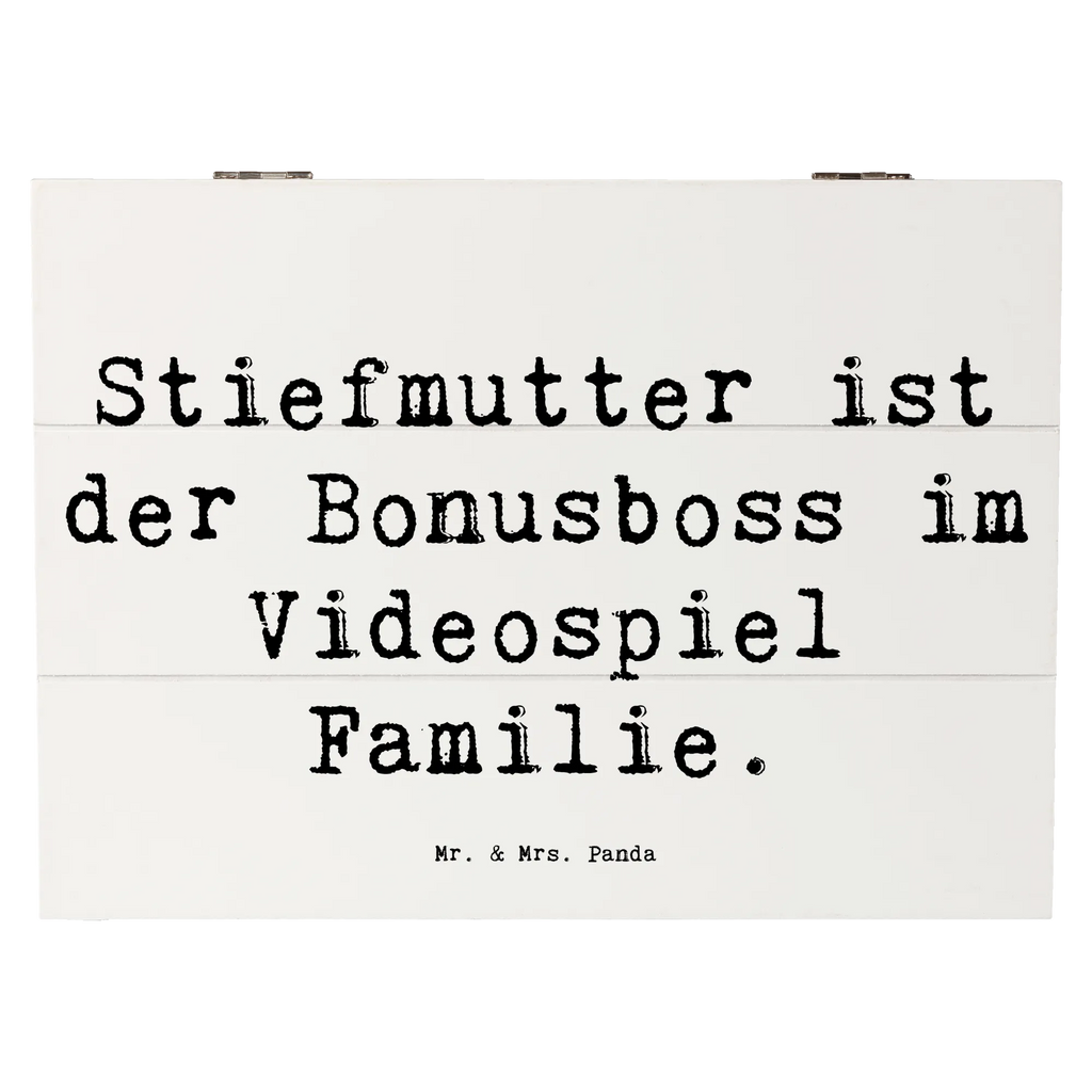 Holzkiste Spruch Stiefmutter Bonusboss Geschenkbox, XXL, Erinnerungsbox, Schatulle, Schatzkiste, Erinnerungskiste, Aufbewahrungsbox, Dekokiste, Kiste, Holzkiste, Truhe, Geschenkdose, Familie, Vatertag, Muttertag, Bruder, Schwester, Mama, Papa, Oma, Opa