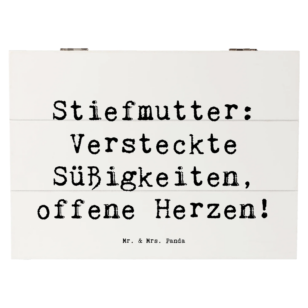 Wooden chest Saying Stiefmutter: Versteckte Süßigkeiten, offene Herzen! Kiste, Erinnerungsbox, Aufbewahrungsbox, Truhe, Schatzkiste, Erinnerungskiste, Dekokiste, Geschenkdose, XXL, Schatulle, Geschenkbox, Holzkiste, Familie, Vatertag, Muttertag, Bruder, Schwester, Mama, Papa, Oma, Opa