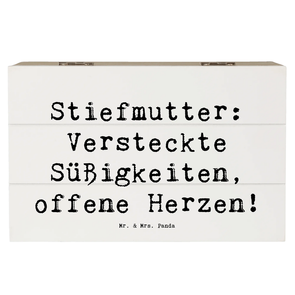 Wooden chest Saying Stiefmutter: Versteckte Süßigkeiten, offene Herzen! Kiste, Erinnerungsbox, Aufbewahrungsbox, Truhe, Schatzkiste, Erinnerungskiste, Dekokiste, Geschenkdose, XXL, Schatulle, Geschenkbox, Holzkiste, Familie, Vatertag, Muttertag, Bruder, Schwester, Mama, Papa, Oma, Opa