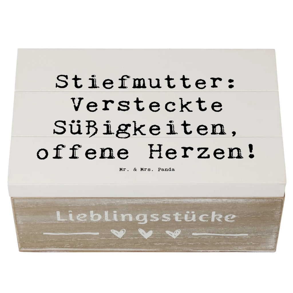 Wooden chest Saying Stiefmutter: Versteckte Süßigkeiten, offene Herzen! Kiste, Erinnerungsbox, Aufbewahrungsbox, Truhe, Schatzkiste, Erinnerungskiste, Dekokiste, Geschenkdose, XXL, Schatulle, Geschenkbox, Holzkiste, Familie, Vatertag, Muttertag, Bruder, Schwester, Mama, Papa, Oma, Opa