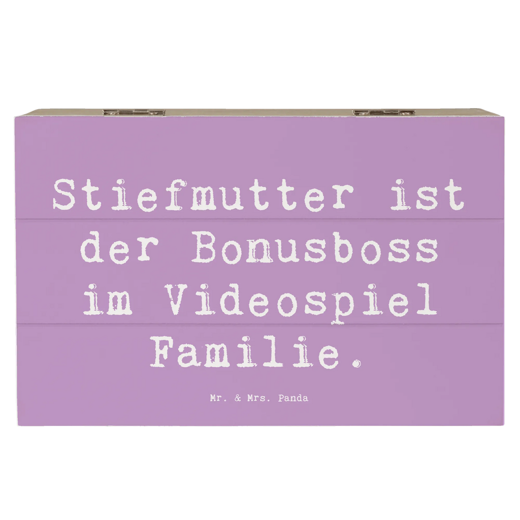 Holzkiste Spruch Stiefmutter Bonusboss Geschenkbox, XXL, Erinnerungsbox, Schatulle, Schatzkiste, Erinnerungskiste, Aufbewahrungsbox, Dekokiste, Kiste, Holzkiste, Truhe, Geschenkdose, Familie, Vatertag, Muttertag, Bruder, Schwester, Mama, Papa, Oma, Opa
