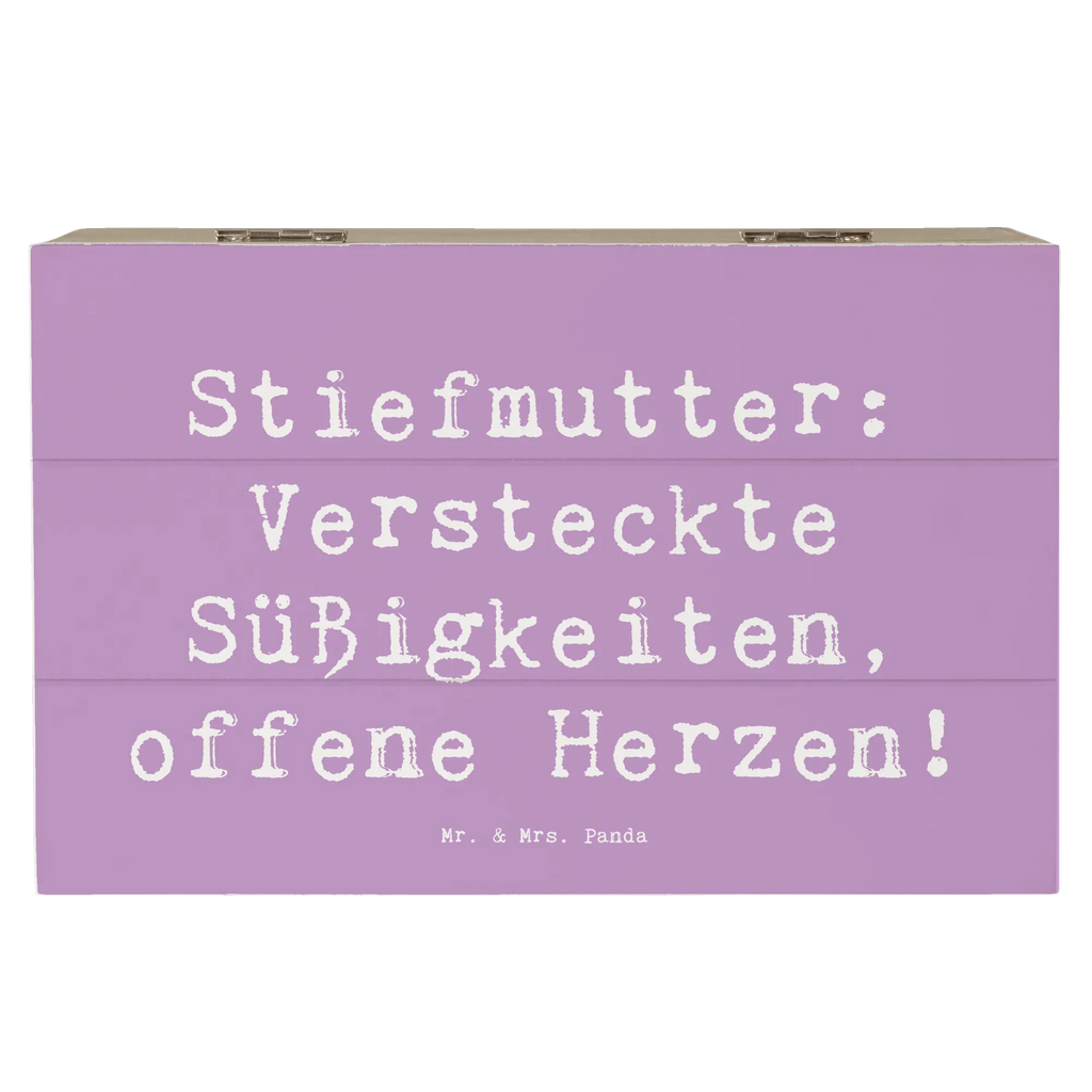 Wooden chest Saying Stiefmutter: Versteckte Süßigkeiten, offene Herzen! Kiste, Erinnerungsbox, Aufbewahrungsbox, Truhe, Schatzkiste, Erinnerungskiste, Dekokiste, Geschenkdose, XXL, Schatulle, Geschenkbox, Holzkiste, Familie, Vatertag, Muttertag, Bruder, Schwester, Mama, Papa, Oma, Opa