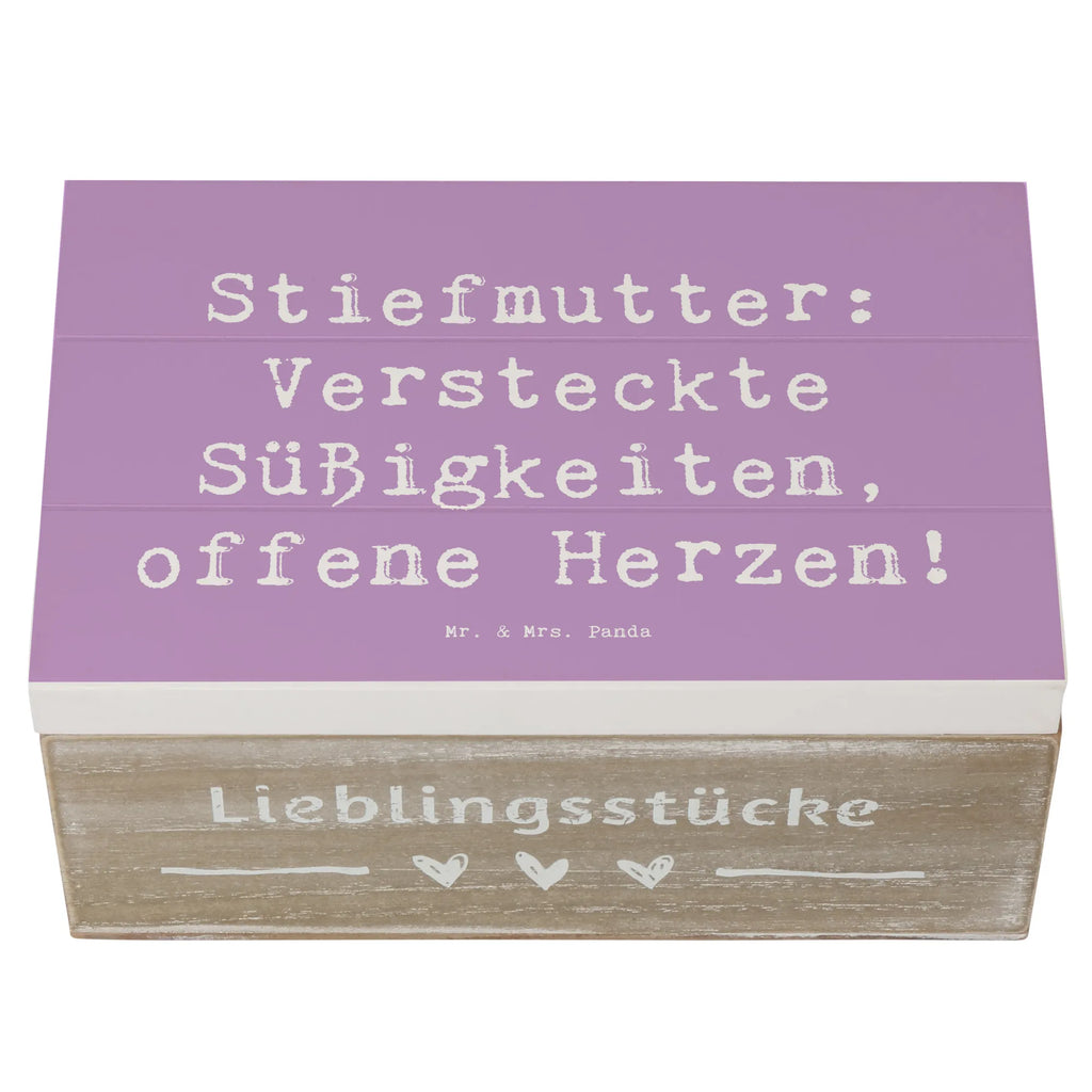 Wooden chest Saying Stiefmutter: Versteckte Süßigkeiten, offene Herzen! Kiste, Erinnerungsbox, Aufbewahrungsbox, Truhe, Schatzkiste, Erinnerungskiste, Dekokiste, Geschenkdose, XXL, Schatulle, Geschenkbox, Holzkiste, Familie, Vatertag, Muttertag, Bruder, Schwester, Mama, Papa, Oma, Opa