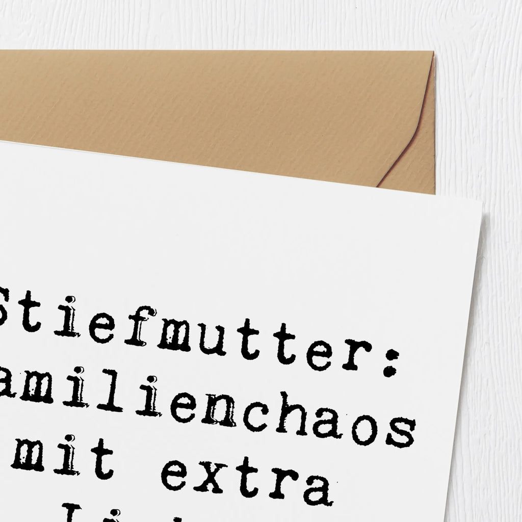 Deluxe Card Saying Stiefmutter: Familienchaos mit extra Liebe! Karte, Einladungskarte, Klappkarte, Glückwunschkarte, Hochwertige Klappkarte, Geburtstagskarte, Hochwertige Grußkarte, Hochzeitskarte, Grußkarte, Familie, Vatertag, Muttertag, Bruder, Schwester, Mama, Papa, Oma, Opa